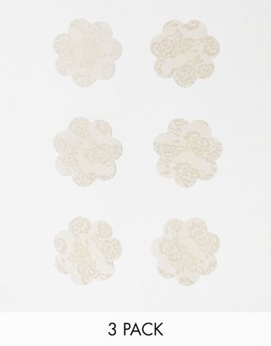 Confezione da 3 paia di copricapezzoli in tessuto beige - ASOS DESIGN - Modalova