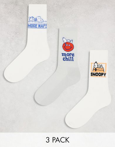 Confezione da 3 paia di calzini sportivi con motivi Snoopy - ASOS DESIGN - Modalova