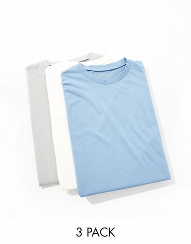 Confezione da 3 T-shirt girocollo a maniche corte colori multipli - ASOS DESIGN - Modalova