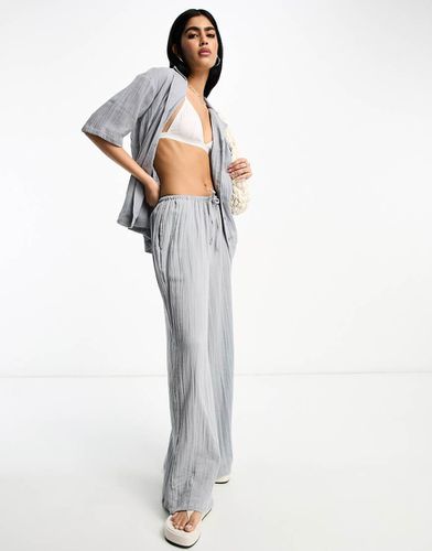 Coordinato con pantaloni in mussola grigi - ASOS DESIGN - Modalova