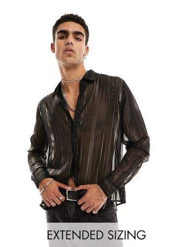 Camicia trasparente comoda a righe nera e oro - ASOS DESIGN - Modalova