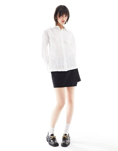 Camicia a corsetto bianca con cuciture a contrasto - ASOS DESIGN - Modalova