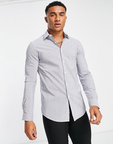 Camicia casual slim blu a righe - ASOS DESIGN - Modalova