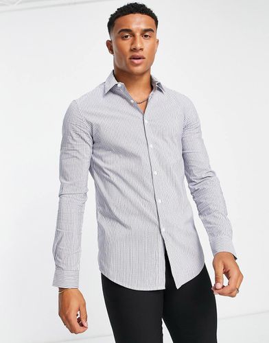 Camicia casual slim blu a righe - ASOS DESIGN - Modalova