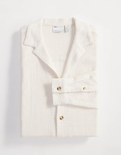 Camicia comoda color crema con intreccio a cesto e rever - ASOS DESIGN - Modalova