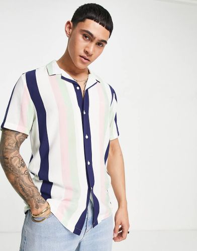 Camicia comoda con rever a righe e verdi rétro - ASOS DESIGN - Modalova