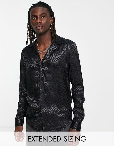 Camicia comoda in raso con stampa jacquard zebrata - ASOS DESIGN - Modalova