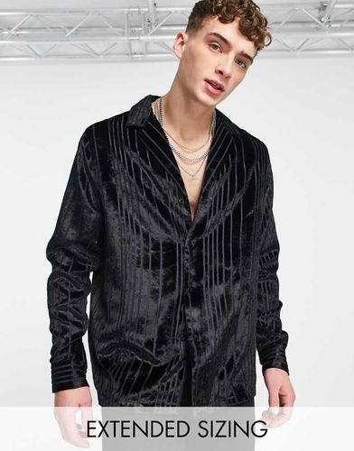 Camicia comoda in velluto dévoré a righe - ASOS DESIGN - Modalova