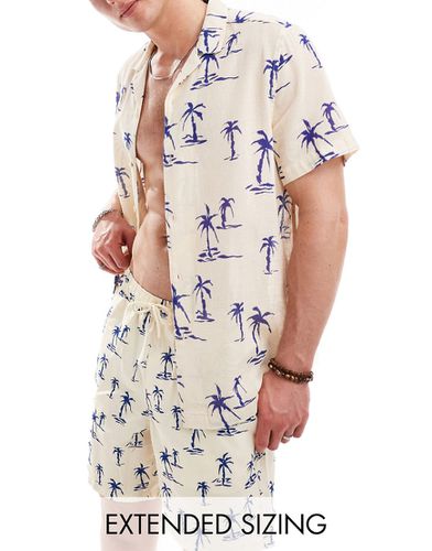 Camicia con rever vestibilità comoda con stampa di palme in coordinato - ASOS DESIGN - Modalova