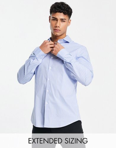 Camicia da lavoro slim a righe con colletto alla francese - ASOS DESIGN - Modalova