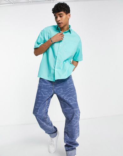 Camicia dad oversize squadrata, colore turchese - ASOS DESIGN - Modalova