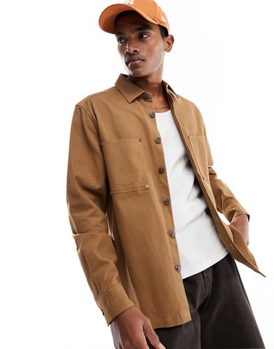 Camicia giacca marrone in cotone con tasche grandi - ASOS DESIGN - Modalova
