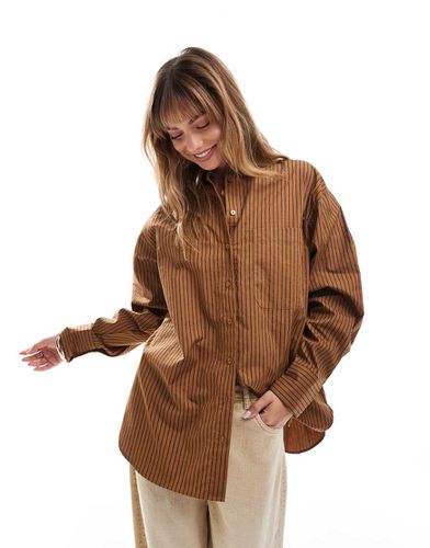 Camicia oversize a righe marroni e nere - ASOS DESIGN - Modalova