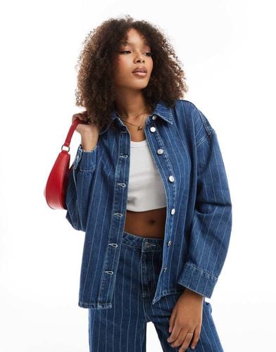 Camicia oversize in denim a righe in coordinato - ASOS DESIGN - Modalova