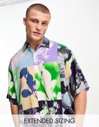 Camicia oversize squadrata con stampa floreale digitale - ASOS DESIGN - Modalova