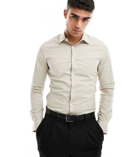 Camicia skinny beige - ASOS DESIGN - Modalova