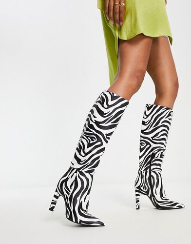 Cancun - Stivali al ginocchio zebrati - ASOS DESIGN - Modalova