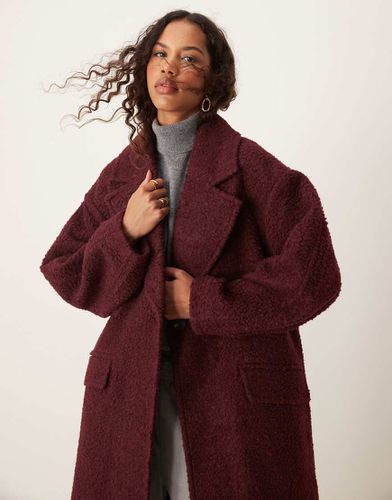 Cappotto morbido bouclé bordeaux - ASOS DESIGN - Modalova