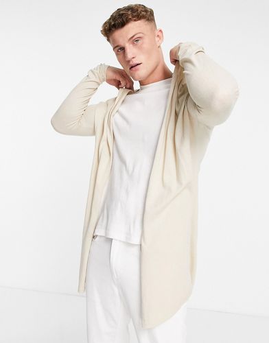 Cardigan con cappuccio in maglia beige - ASOS DESIGN - Modalova