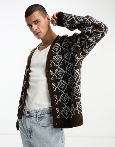Cardigan oversize in maglia con motivo stile geometrico - ASOS DESIGN - Modalova