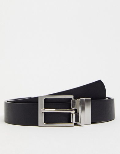 Cintura elegante double-face nera e in pelle sintetica scamosciata - ASOS DESIGN - Modalova