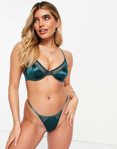 Cleo - Reggiseno lucido in raso -azzurro con ferretto - ASOS DESIGN - Modalova