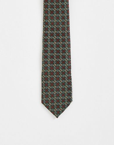 Cravatta sottile scuro a fiori anni '70 - DGREEN - ASOS DESIGN - Modalova