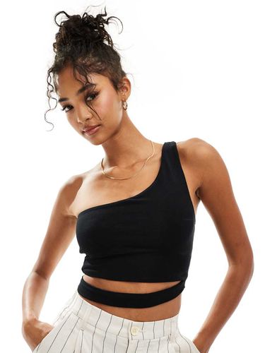 Crop top monospalla a doppio strato con cut-out in vita - ASOS DESIGN - Modalova