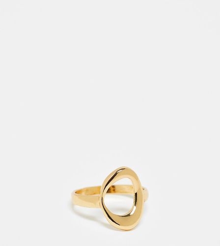 ASOS DESIGN Curve - Anello con design a cerchio effetto fuso placcato 14 kt - ASOS Curve - Modalova