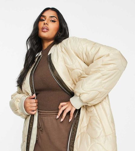 ASOS DESIGN Curve - Giacca bomber trapuntata cammello - ASOS Curve - Modalova