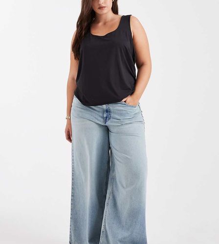 ASOS DESIGN Curve - Jean ample à taille haute - Délavage vintage - Asos Curve - Modalova