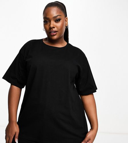 ASOS DESIGN Curve - Mix & Match - T-shirt del pigiama oversize nera in cotone - ASOS Curve - Modalova