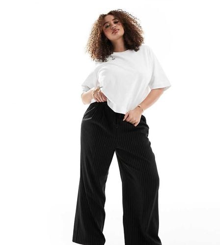 Curve - Pantaloni sartoriali neri con motivo gessato - ASOS DESIGN - Modalova