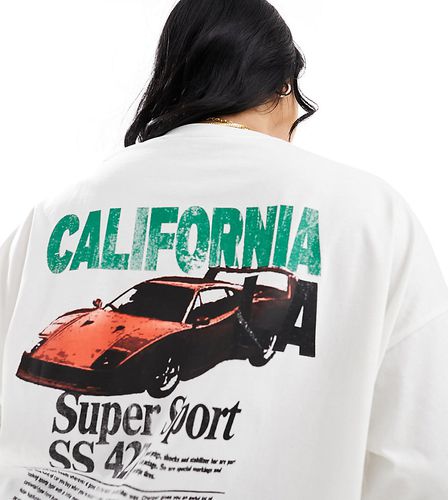 ASOS DESIGN Curve - T-shirt oversize sporco con grafica "California" con automobile - ASOS Curve - Modalova