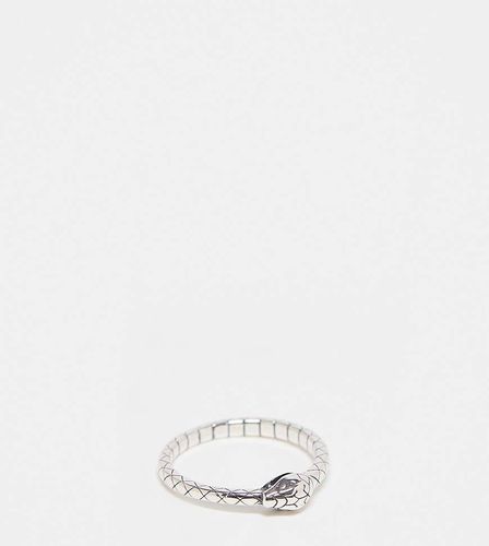 Anello a fascia in sterling con serpente - ASOS DESIGN - Modalova