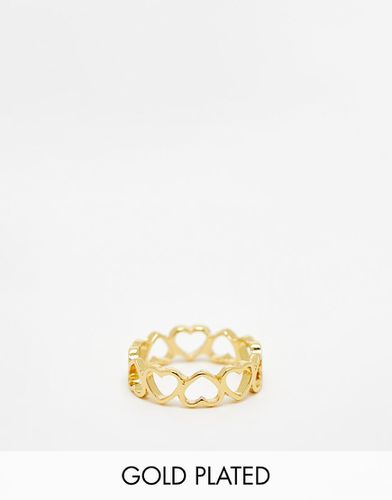 Anello placcato in 14 ct con cut-out e forma a cuore - ASOS DESIGN - Modalova