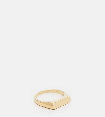 Anello slim con sigillo in sterling placcato oro 14K - ASOS DESIGN - Modalova