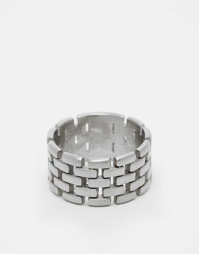 Bague à motif chaîne en acier inoxydable étanche effet brossé - Asos Design - Modalova