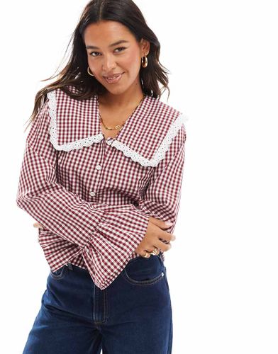 Blusa rossa a quadretti con colletto oversize - ASOS DESIGN - Modalova