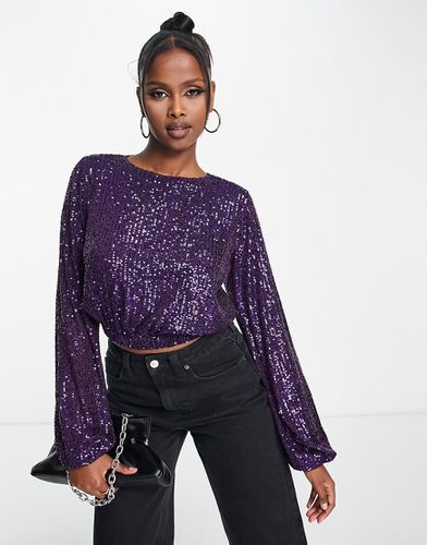 Blusa con paillettes e maniche a palloncino - ASOS DESIGN - Modalova