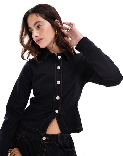 Giacca di jeans nera slim - ASOS DESIGN - Modalova