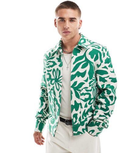 Giacca harrington jacquard a fiori - ASOS DESIGN - Modalova