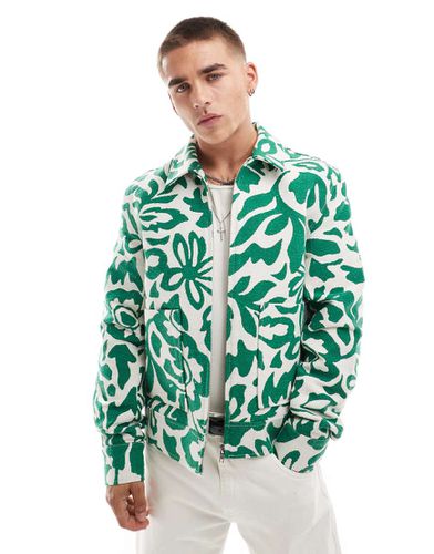 Giacca harrington jacquard a fiori - ASOS DESIGN - Modalova