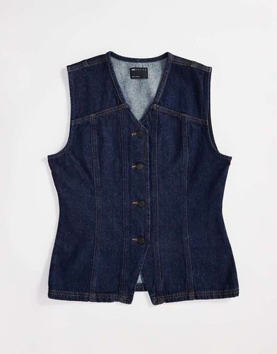 Gilet indaco in denim con cuciture a contrasto - ASOS DESIGN - Modalova