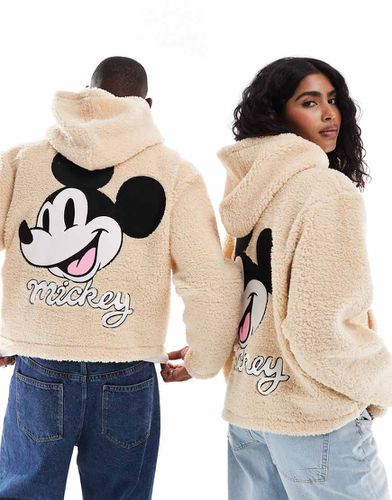 Disney - Felpa beige unisex oversize con cappuccio e ricamo con Topolino - ASOS DESIGN - Modalova