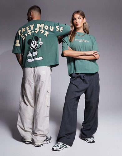 Disney - T-shirt oversize squadrata unisex con stampa di Topolino in rilievo - ASOS DESIGN - Modalova