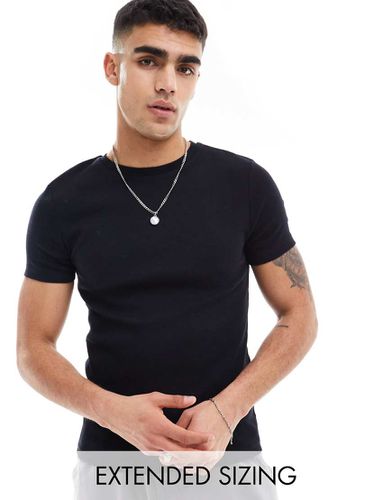 Essential - T-shirt attillata a coste nera - ASOS DESIGN - Modalova