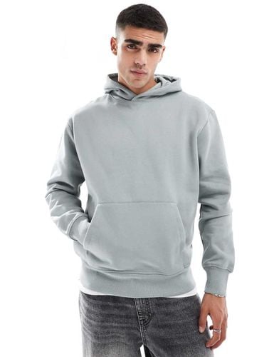 Felpa con cappuccio oversize premium pesante grigio chiaro slavato 400 gsm - ASOS DESIGN - Modalova