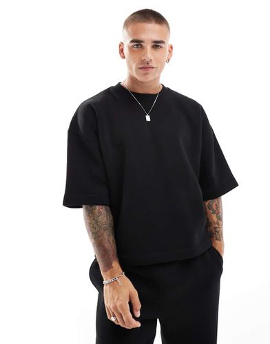 Felpa corta squadrata nera in coordinato - ASOS DESIGN - Modalova