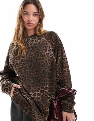 Felpa oversize pesante leopardata - ASOS DESIGN - Modalova